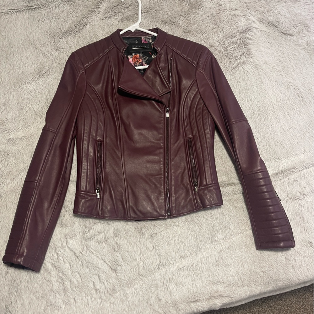 Women’s faux leather bomber size S
